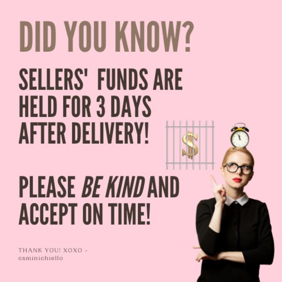 Don't Forget! Posh Etiquette - Accept Your Order on Time - xoxo - Picture 1 of 3